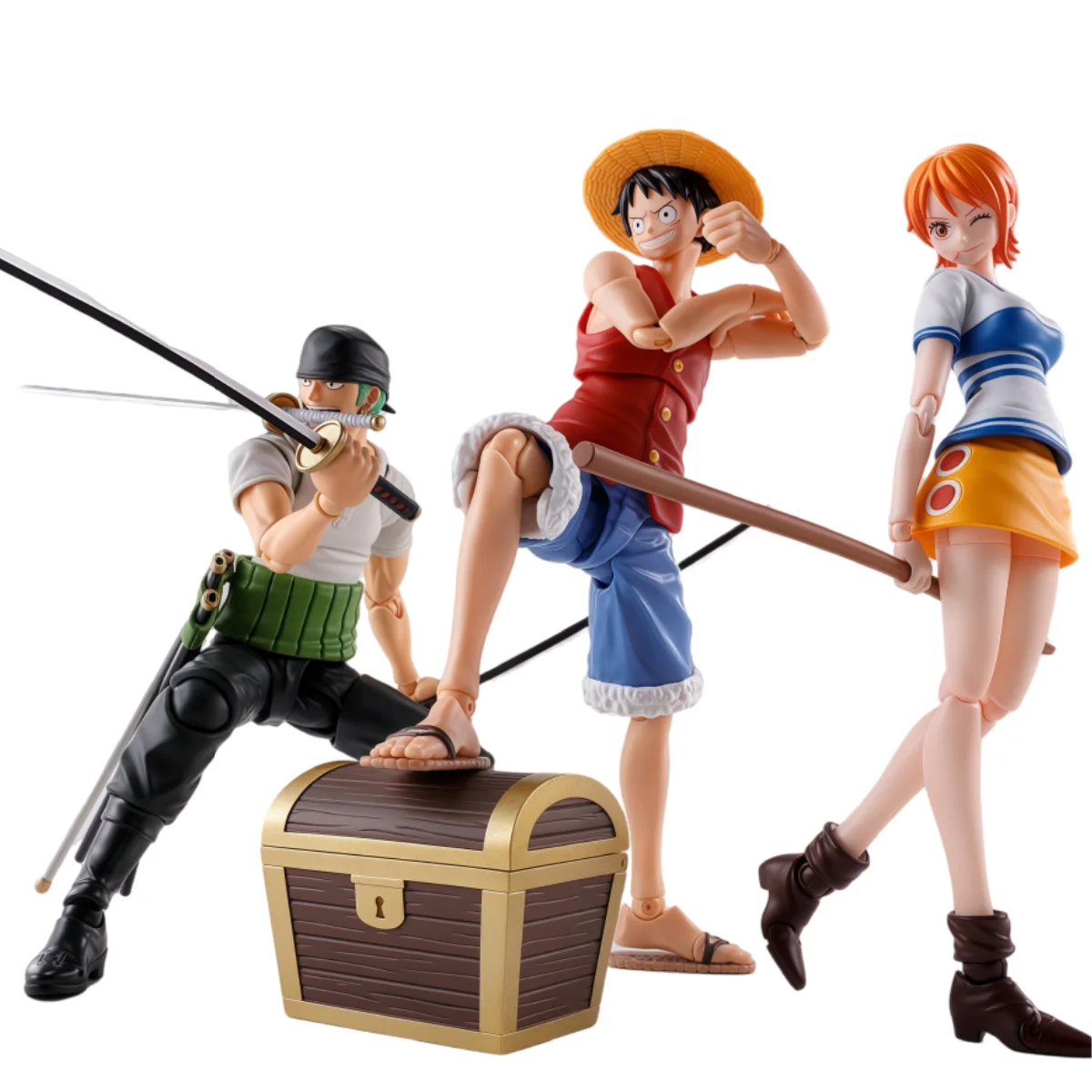 반다이 SHF 원피스 시리즈 나미 - 모험의 새벽 -&론요야 솔론 - 모험의 새벽 -&문치 D. 루피 - 모험의 새벽-
