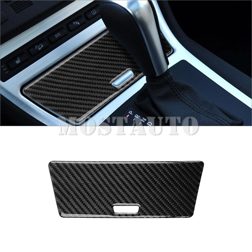 For BMW X3 E83 Soft Carbon Fiber Interior Center Console Cigarette Lighter Panel Cover Trim  2004-2010 1pcs （2 Color）