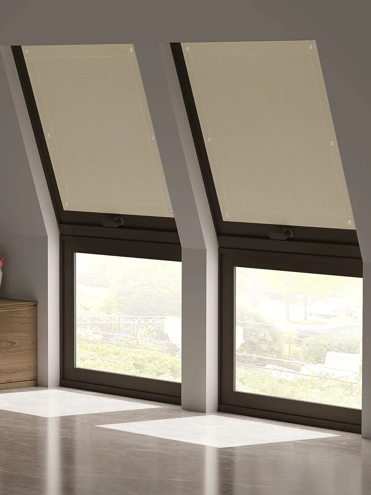 WOLTU Thermo-Dachfenster-Rollo mit Saugnäpfen ohne Bohren für Dachfenster, Verdunkelungsvorhang, Sonnenschutz