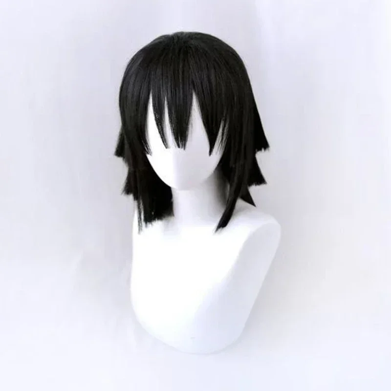 Obanai Cosplay Wig Anime Coser Synthetic Short Straight Wig High Quality Heat Resistant Fiber Wig Halloween