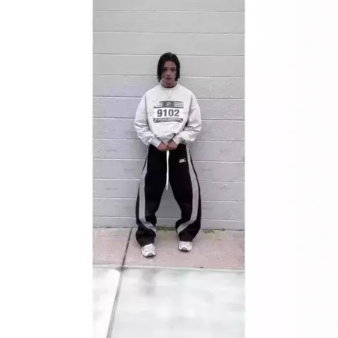 Y2Y Casual Stora Byxor för Herr och Dam Trendiga All-Match Joggingbyxor Sportbyxor Lösa Trendiga Gatubyxor För Par 10 best sales plus size techkläder - №5