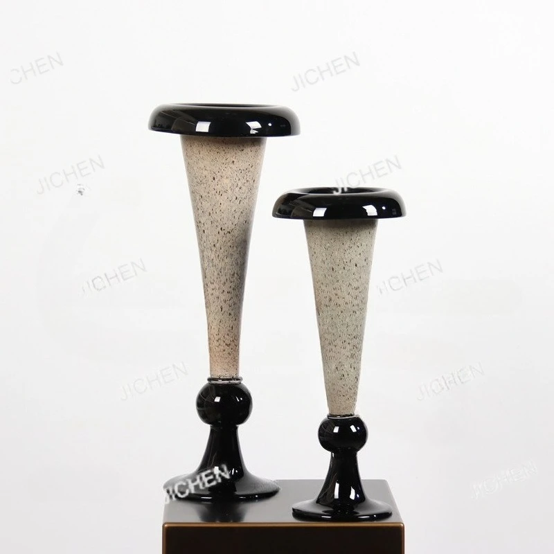 

JC medieval silent niche high-end art vase handmade glazed glass flower ware B & B light luxury ornament