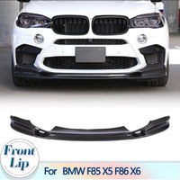 Carbon Fiber Front Bumper Lip Spoiler for BMW F85 X5 X5M F86 X6 X6M 2014UP Car Front Lip Chin Apron Guard Protector Splitters