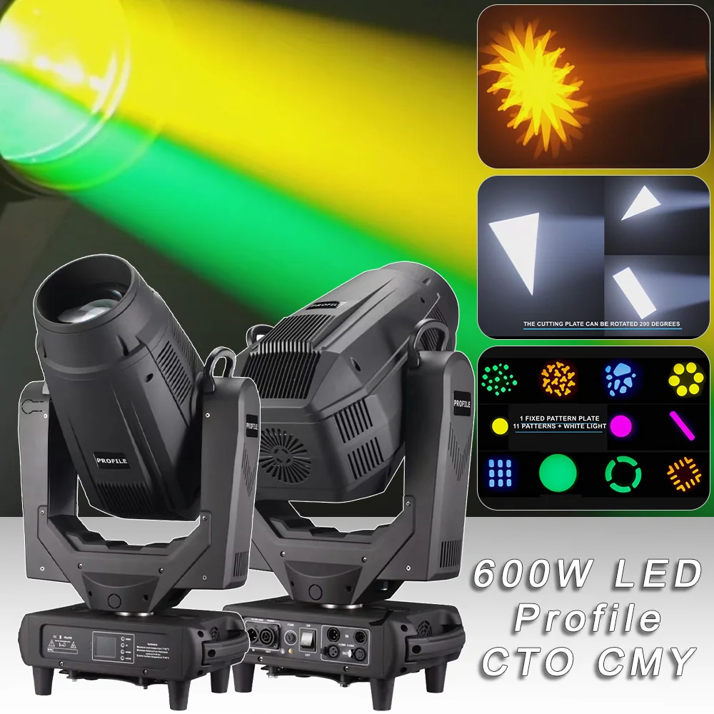 

LED 600W Profile Spot Moving Head With CTO CMY Function Cutting Forst Professional Stage Concert Lighting Dj Disco Beam Lamp