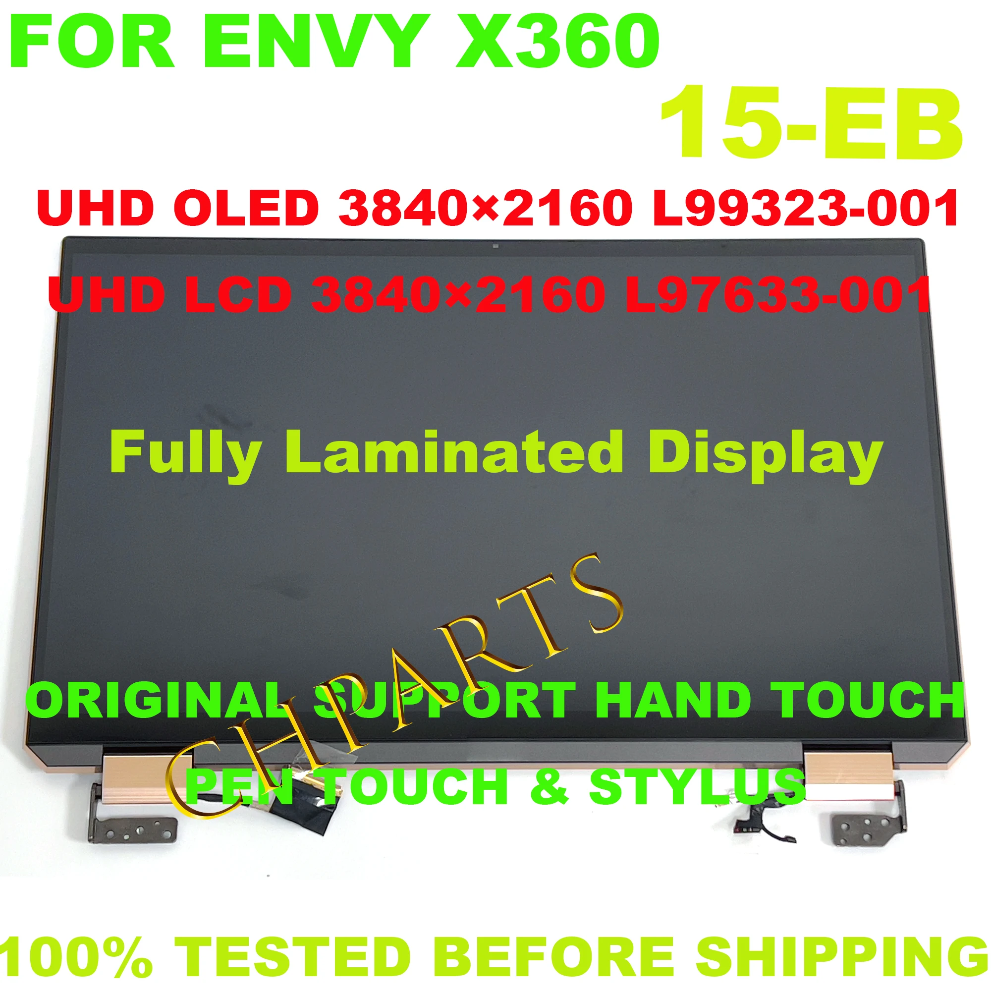 

15.6" 4K OLED For HP SPECTRE X360 15T-EB 15-EB UHD LCD Touch Screen Full Assembly L97639-001 L99323-001 Laptop's Display Panel