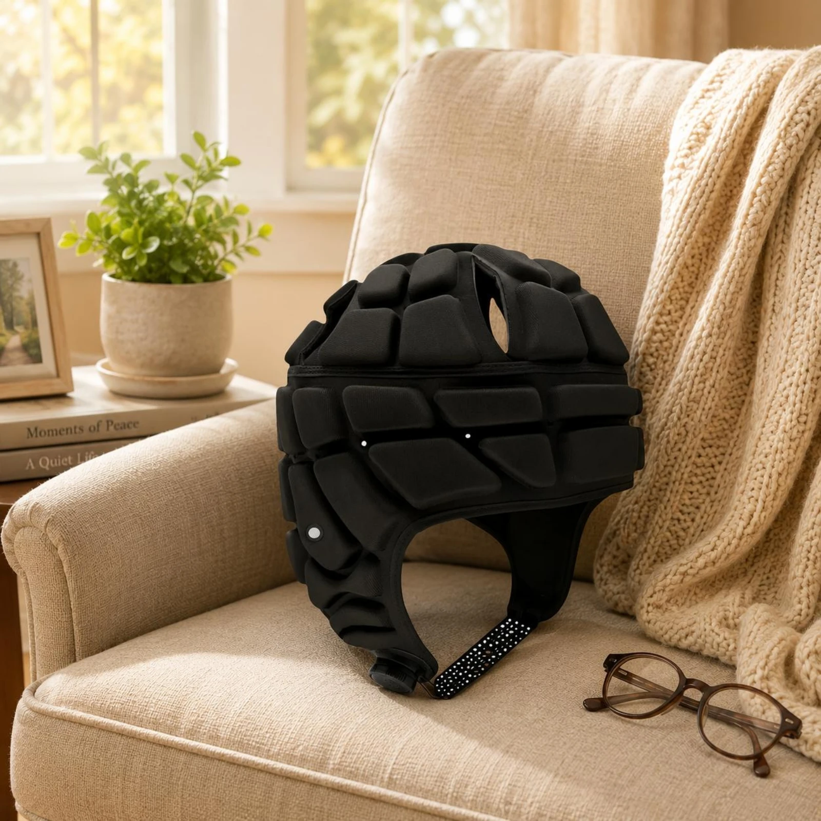 Soft Shell Helmet Chin Strap Padded Head Guard unobstructedFace Helmet Lightweight Rugby Head Protector Ventilated