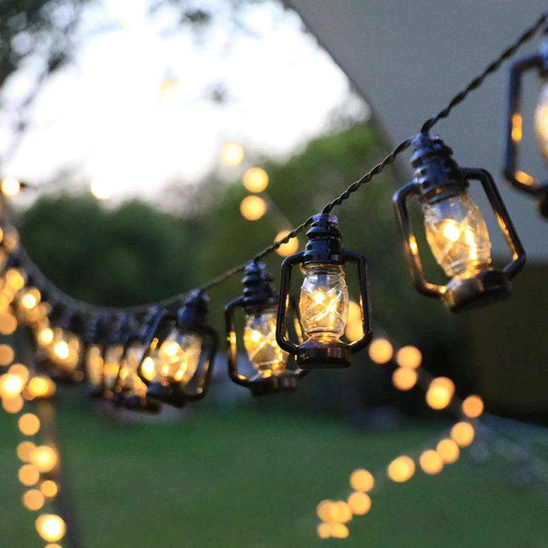 LED Solar Lamp String Lantern Bottle Retro Light String Christmas Decoration Lamp Garden Atmosphere Light Outdoor Camping Light