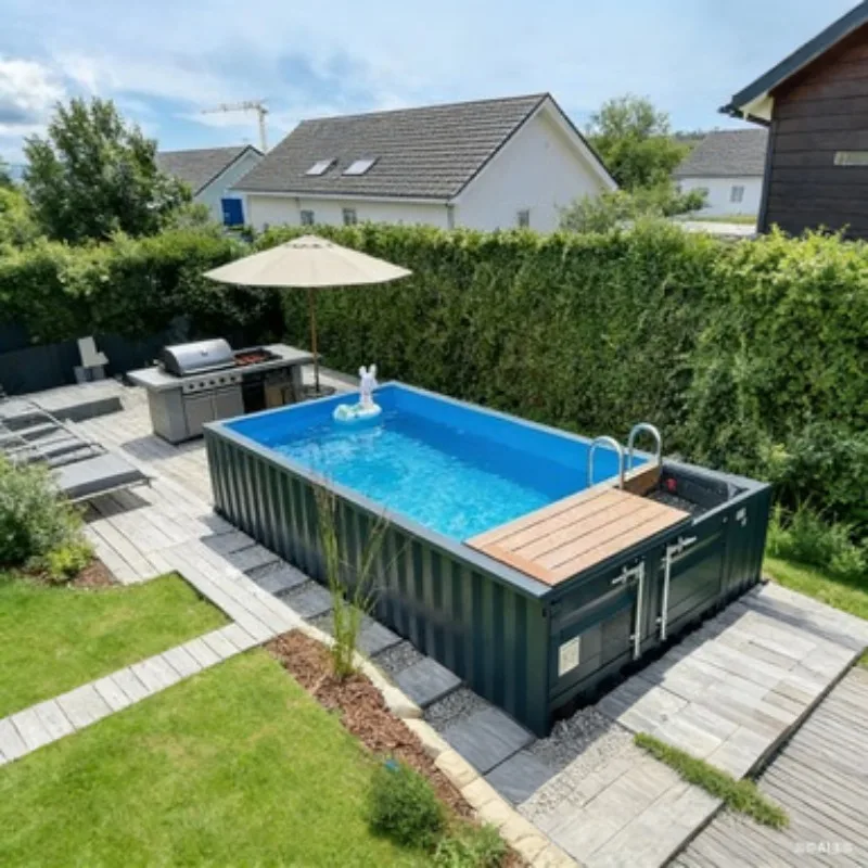 Industrial Steel Container Swimming Pool 20ft with Ground Style and Filtration System