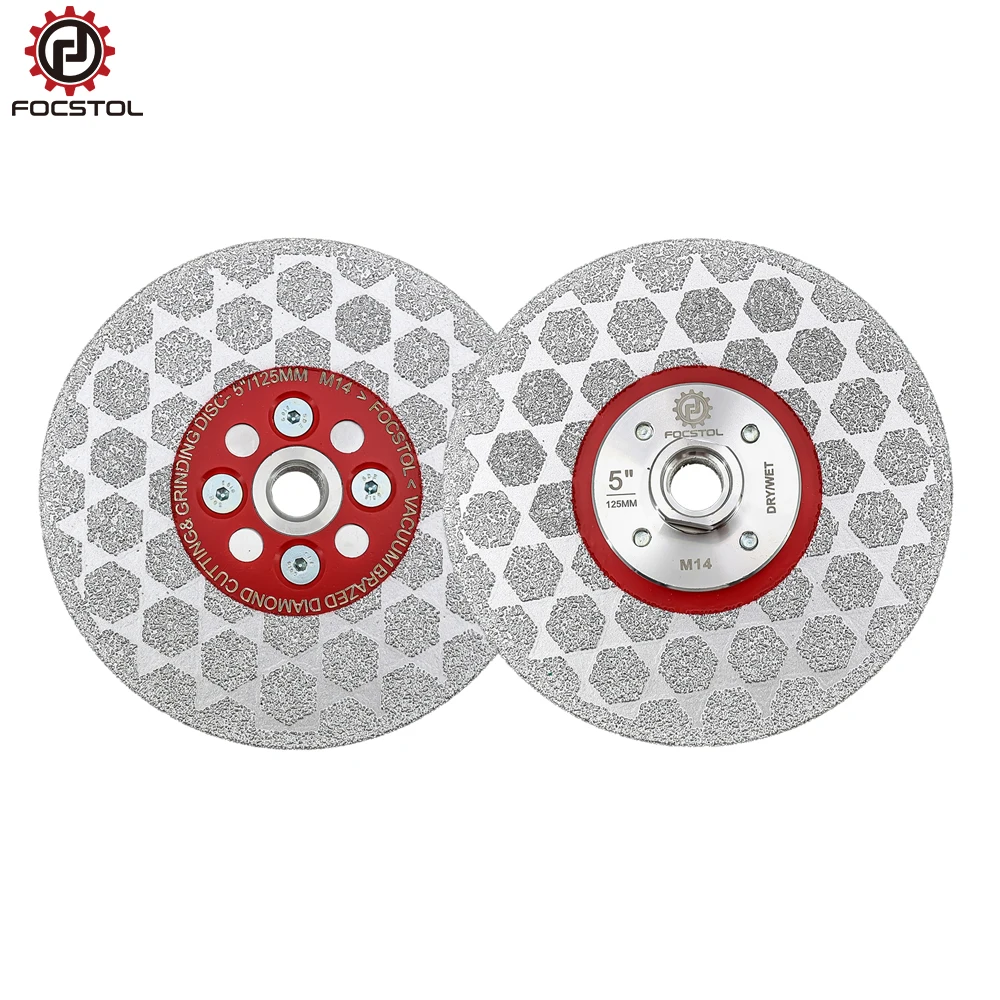 Focusbol 1 peça 100/115/125mm lâmina de serra de diamante disco de corte de concreto cortador hexagonal de lado duplo telha cerâmica granito m14