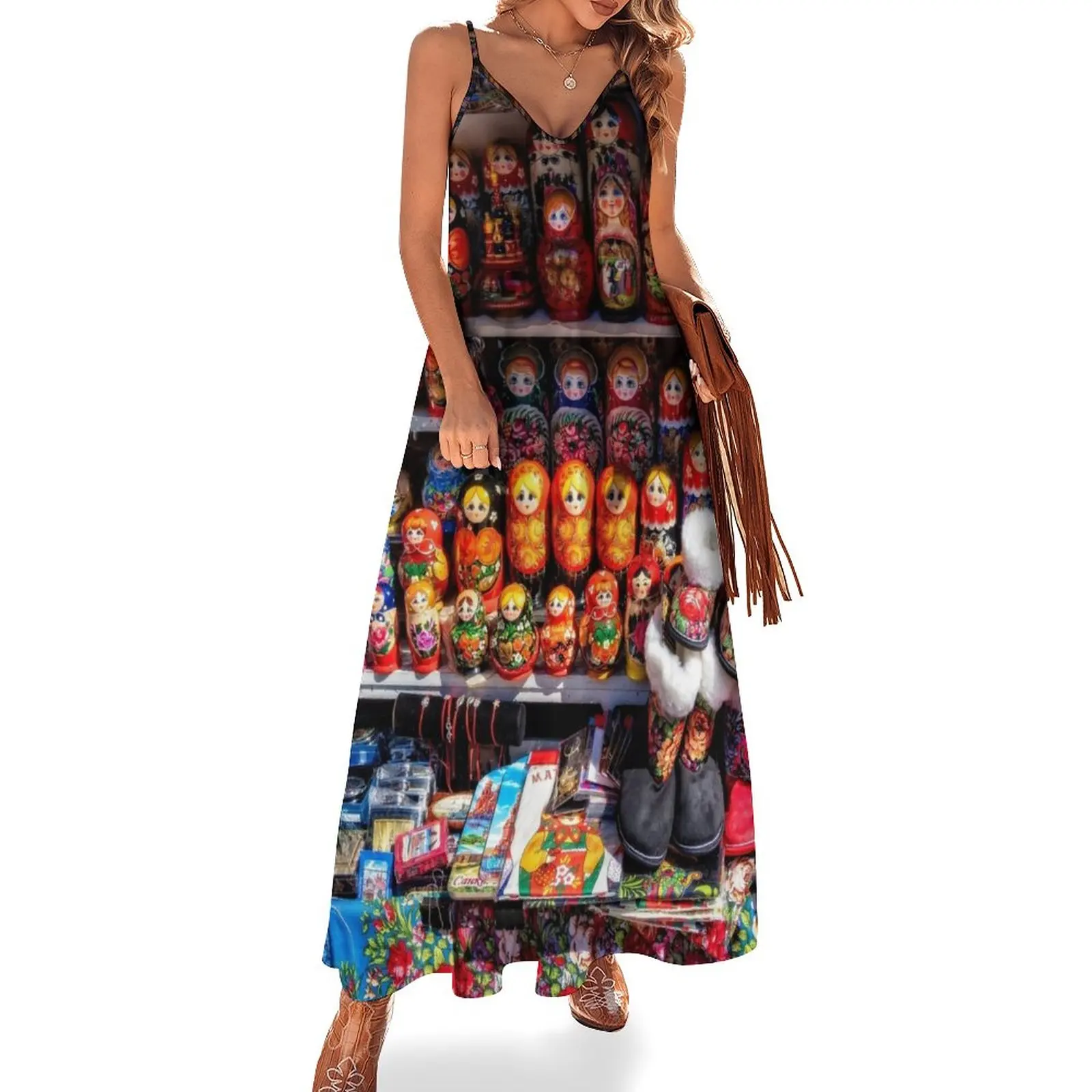 

Russian Nesting Dolls Sleeveless Dress women's summer jumpsuit Dress woman Women's evening dress