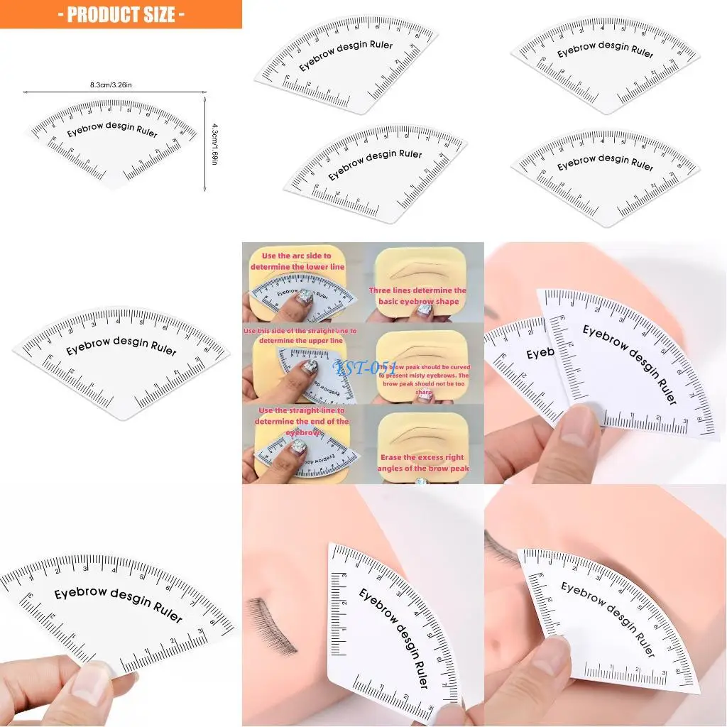 

E15A Eyebrow Template Tool Plastic Construction For Precise Daily Makeup