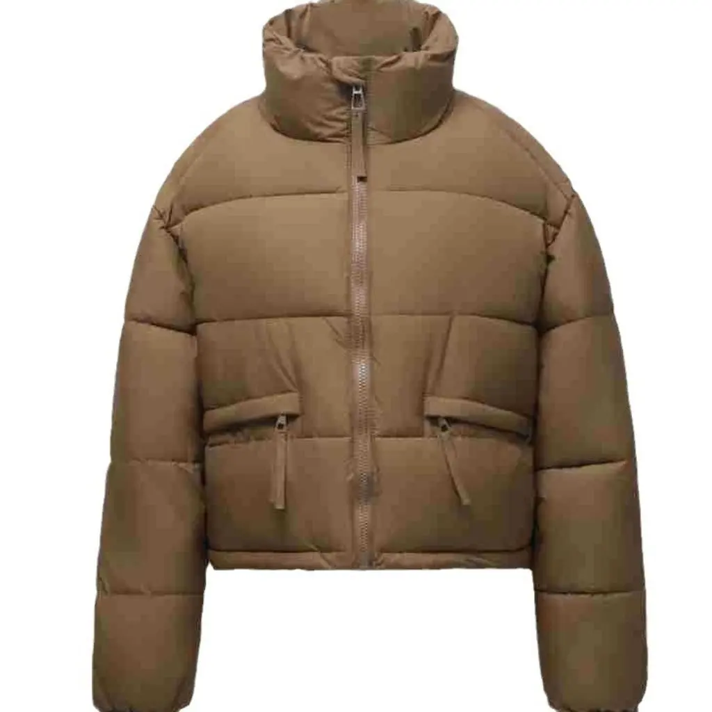 

Korean Cotton-Padded Jacket for Women Short Stand Collar Loose Bread Clothing Thick Warm Autumn Winter Coat Fashion