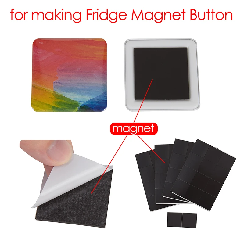 50Set 50*50MM Square Fridge Magnets Making Parts for DIY Refrigerator Decoration Badge Button Maker Machine Accessories