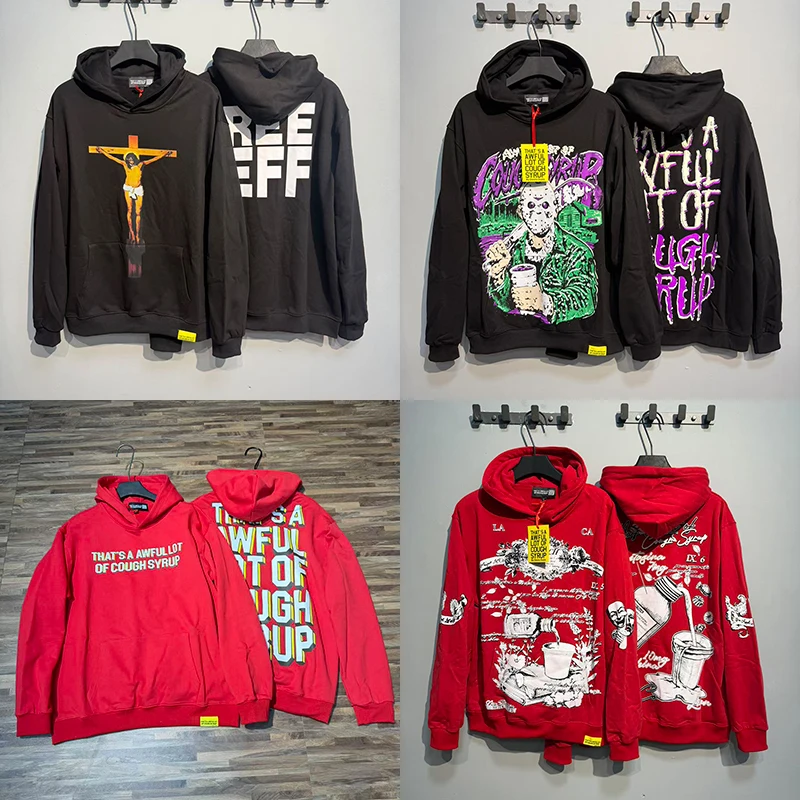 

THAT'S AN AWFUL LOT OF COUGH SYRUP Winter Hoodie Limited American High-Street Letter Print Men Women Casual Hooded Sweatshirt