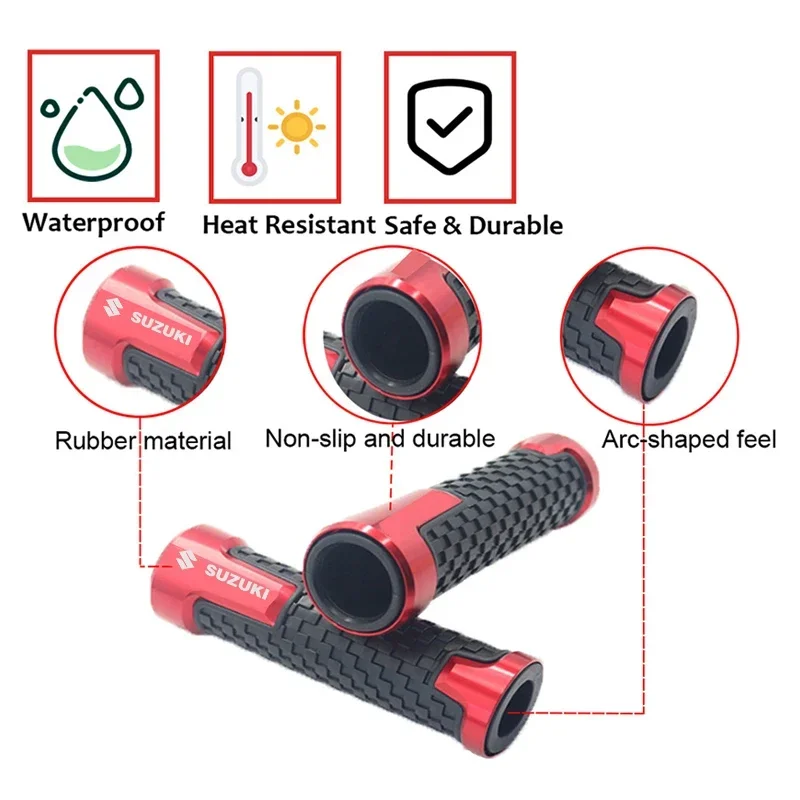 2 قطعة دراجة نارية المقود القبضات CNC PVC مقود المطاط هلام القبضات لسوزوكي فستروم DL250 DL650 فولت-ستروم DL1000 DL 650/ 1000/X