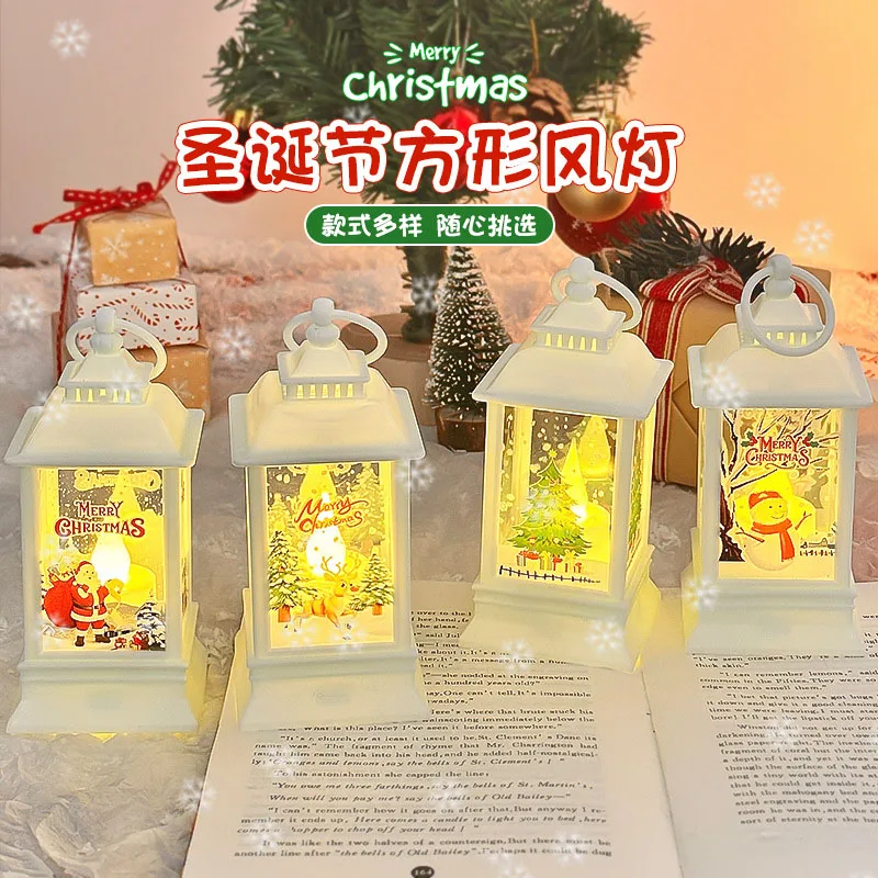 1PC 2-Style Christmas Decorations Christmas Wind Lamp Candlestick Lamp Night Lamp Old Man Snowman Decoration Desktop Ornaments