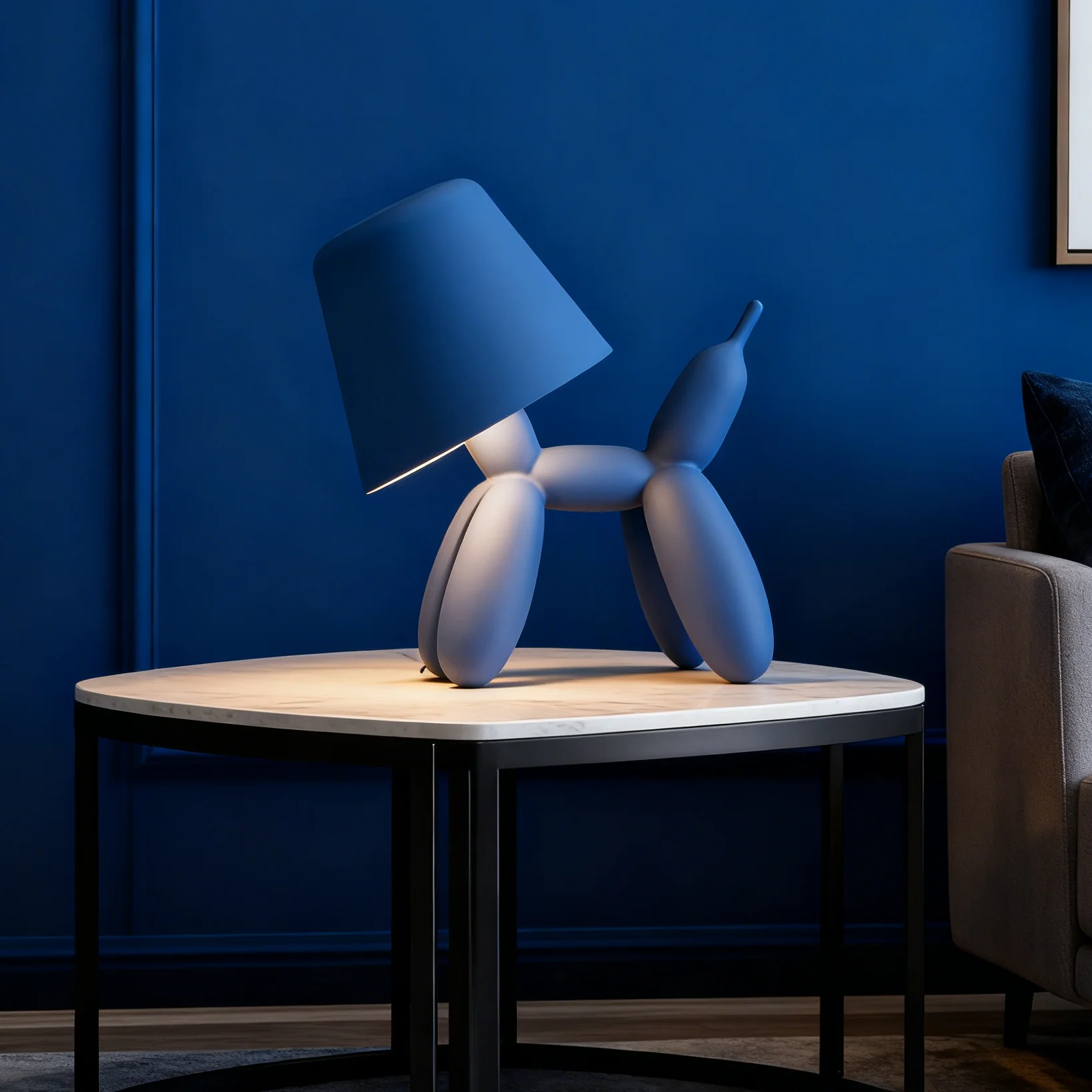 Smooth Material Balloon Dog LED Desk Lamp 3-Color Infinite Dimming Cute Animal Shaped Bedside Lamp Home Decoration