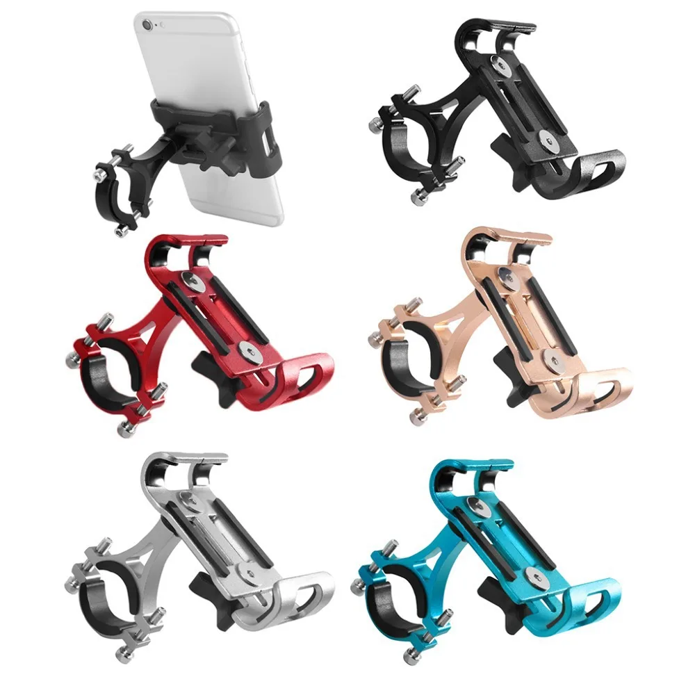 Aluminum Alloy Motorcycle Bike Phone Holder Universal Adjustable Bicycle Phone Stand Metal Anti-slip Bracket For All Smartphones