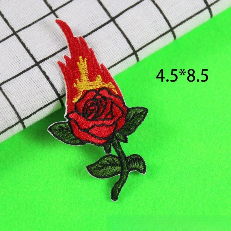 High-end Badge Rose Cloth Sticker Children's Clothing Accessories Foreign Trade Cross-border Explosion Burning Edge Adhesive