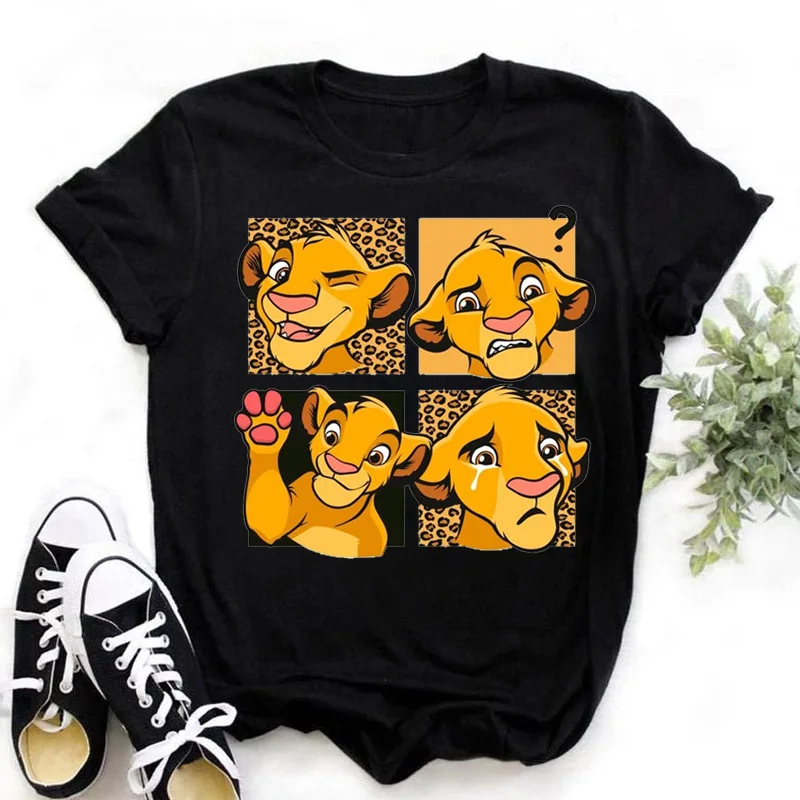 Lion King Women's T-Shirts MATATA Harajuku 2023 Summer Kawaii Girls Short Sleeves Tshirt Y2k Clothes Top Streetwear