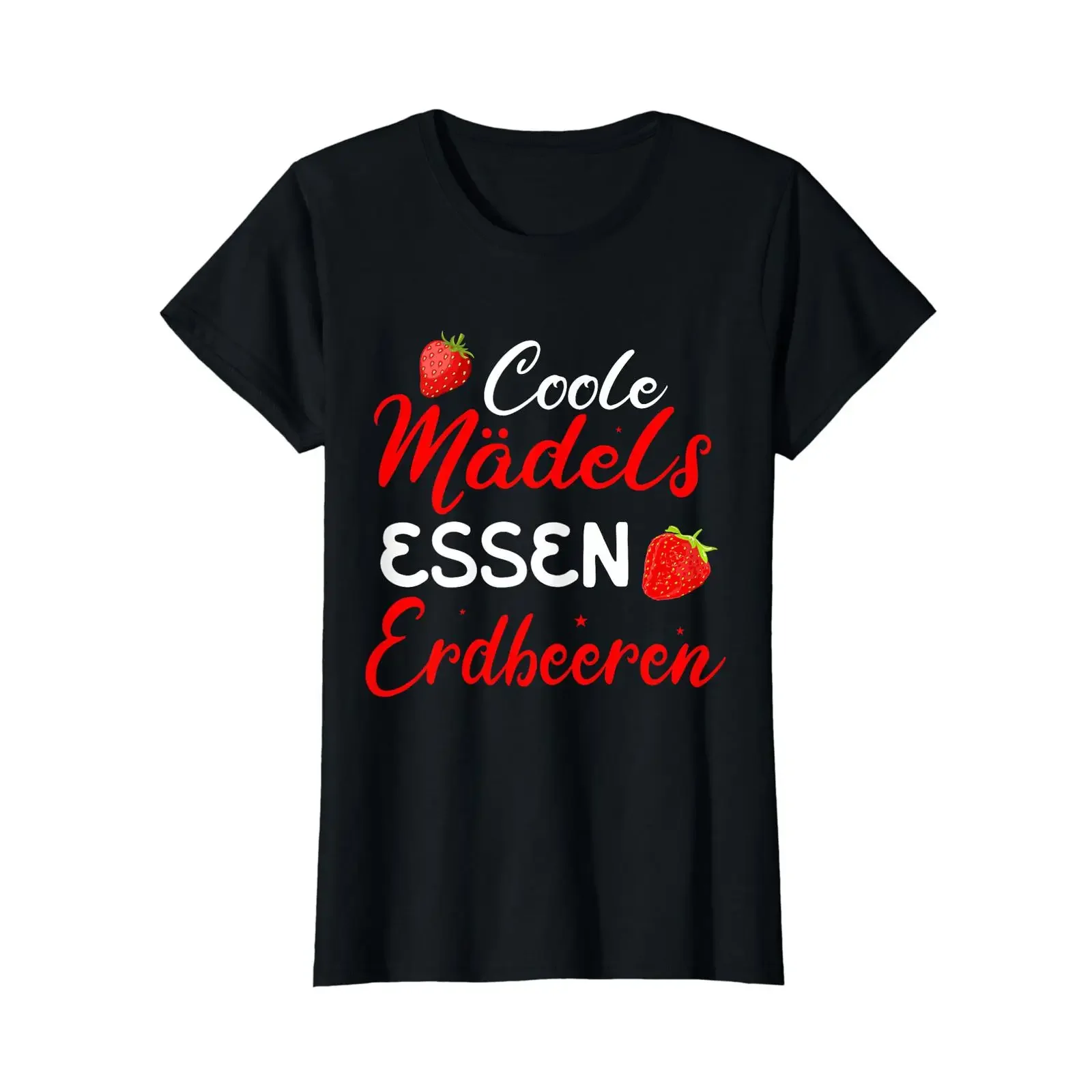 Coole Mädels Essen Erdbeeren T Shirt with Fruit Text vintage Washed streetwear Unisex Stylish Comfortable Breathable graphic