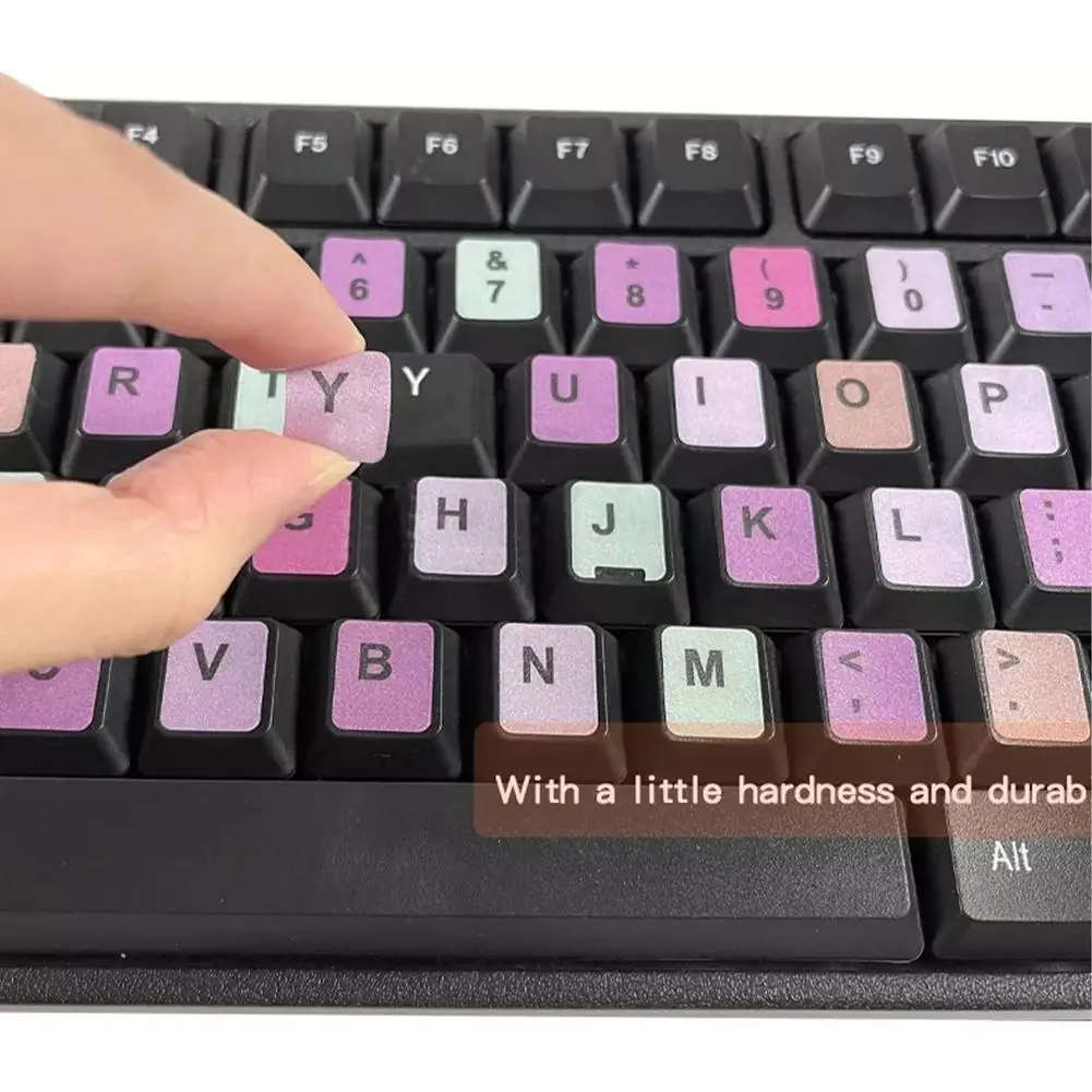 Notebook English Keyboard Sticker Macaron Color Key Sticker Desktop Computer Sticker Scrub Repair Dust-proof Keyboard Film