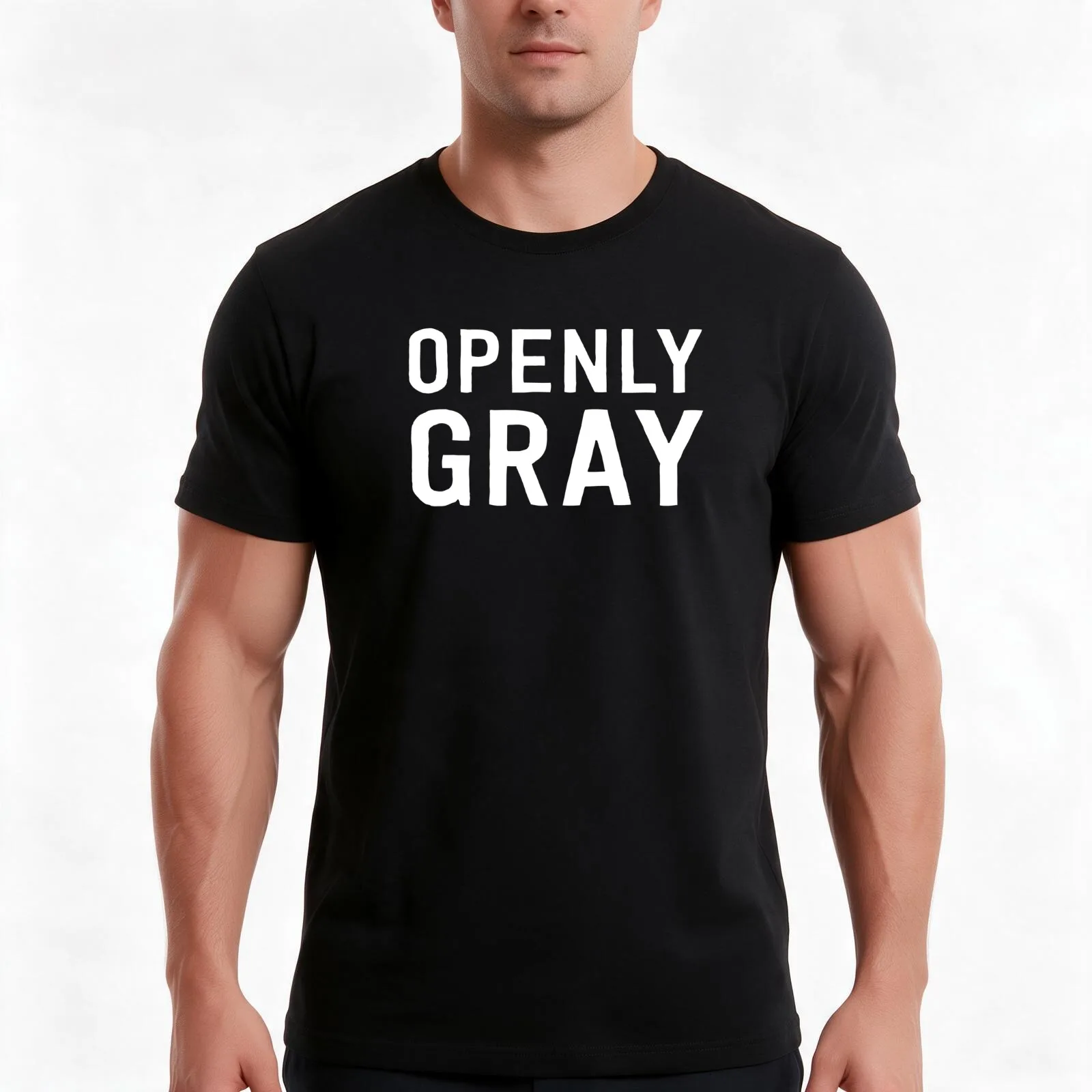 Openly Gray T-Shirt, Summer Casual Cotton Tee, Oversized Streetwear Tops, Vintage Graphic Print, Loose Fit Short Sleeve