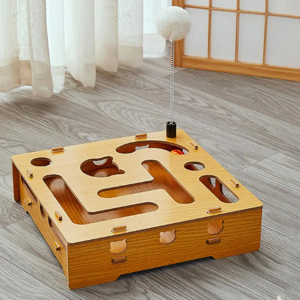 Cat Scratching Needs Toy Cat Toy with Bell Balls Cat Scratch Maze Box with Nail File Enrichment Puzzle Toy for Mental