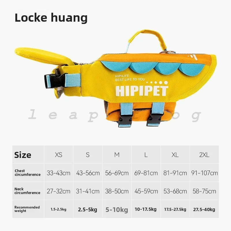Dog Life Jacket for Swimming Adjustable Buoyancy Swim Vest for Bichon, Corgi, Golden Retriever Large Breed Dogs view 5