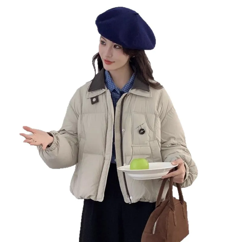 أزياء الشتاء المرأة الجديدة أسفل سترة قصيرة نمط تقسم بطة بيضاء أسفل سترة #1