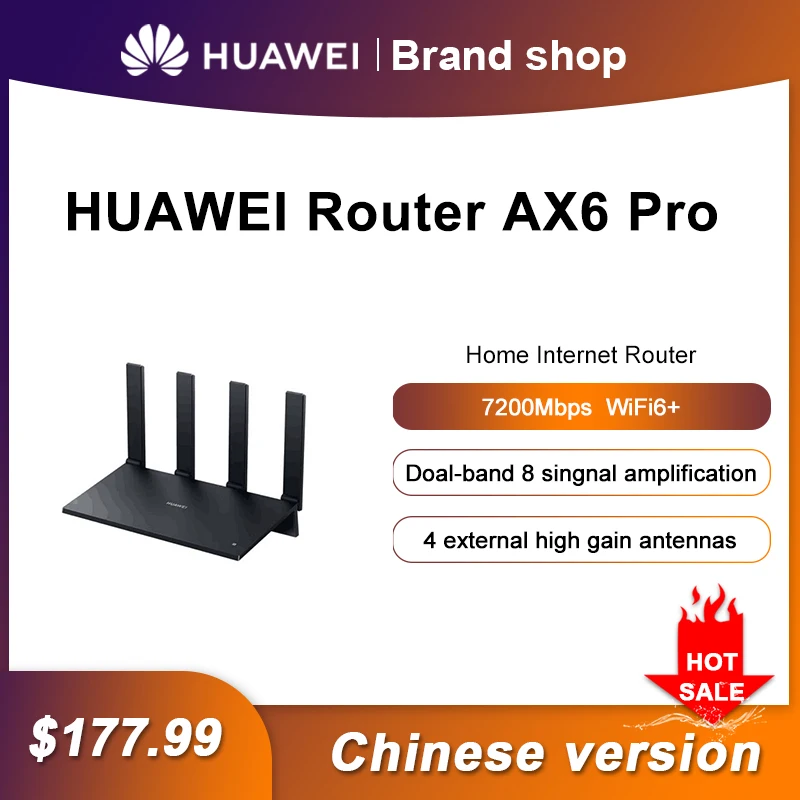 Original Huawei AX6 Pro Router Wi-Fi 6+7200 Mbps Network Repeater Amplifier 2.4GHz 5GHz Dual-Band Router For Home Office