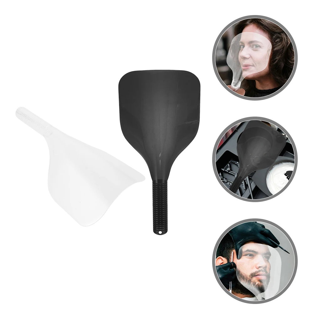 

2pcs Hairdressing Shield Barbershop Facial Protector Hair Mask Spray For Haircut Dye Perm Salon Supplies