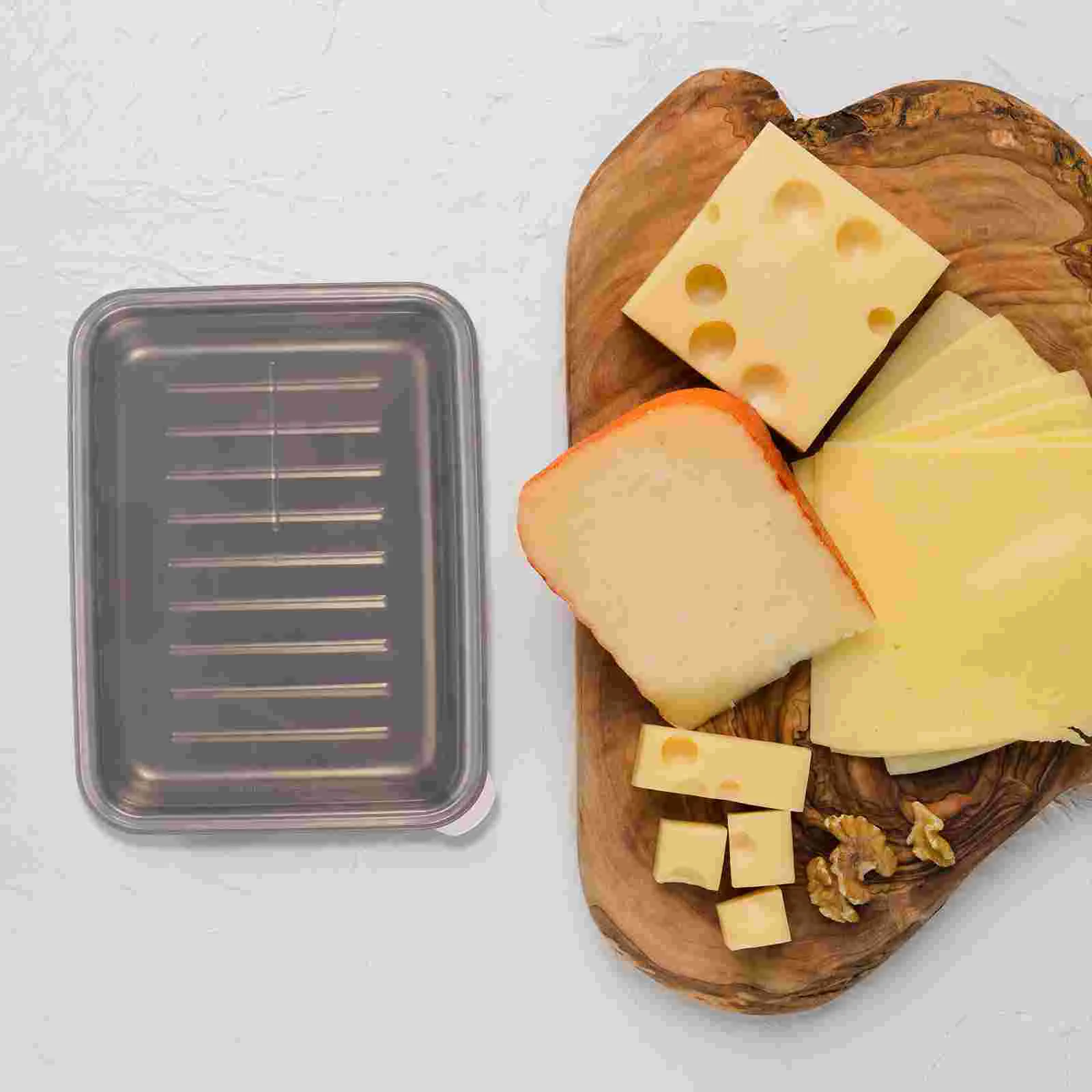 Stainless Steel Crisper Cheese Containers For Fridge Refrigerator Storage Electronic Pp Keeper