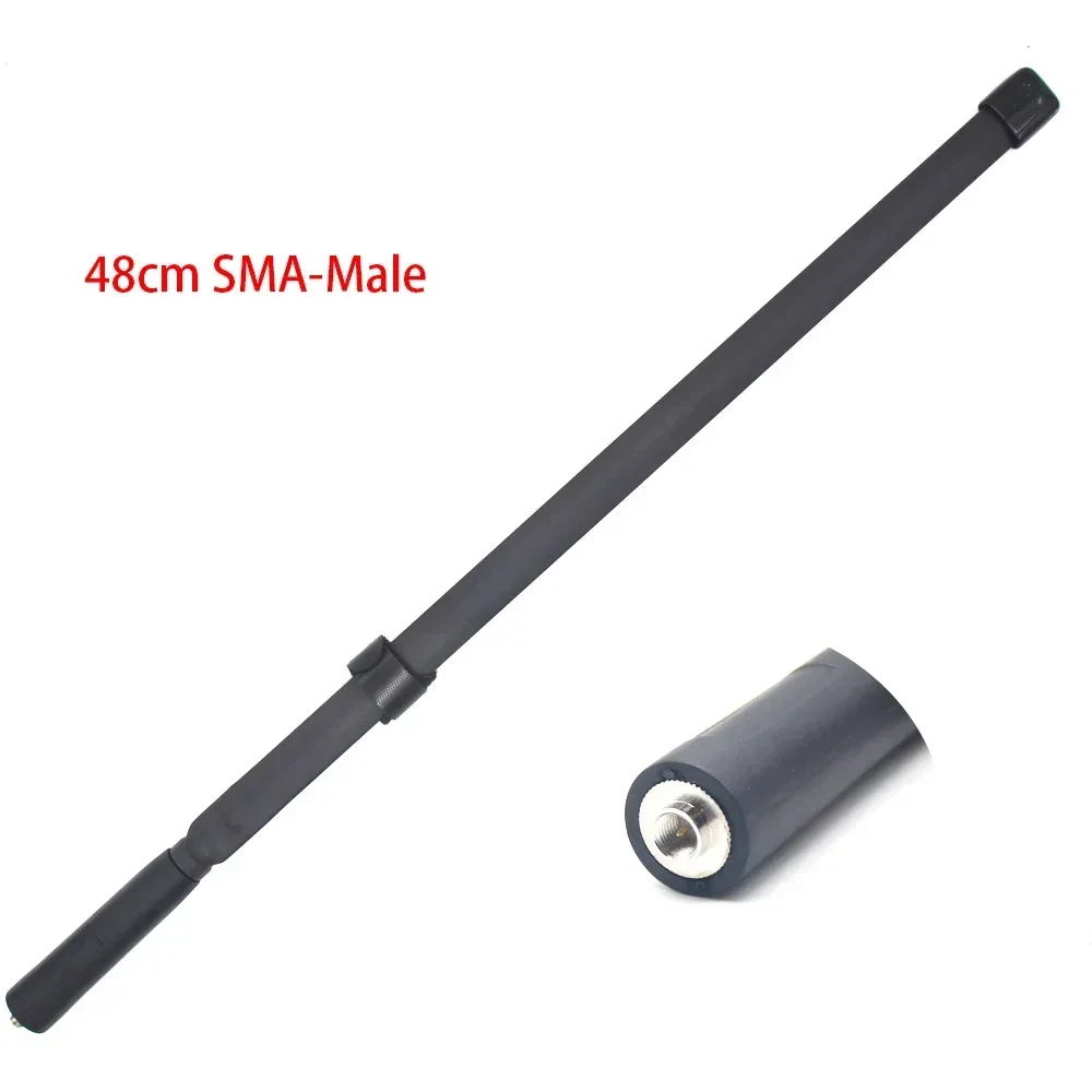 Antena plegable SMA macho de doble banda de 48cm para walkie talkie YAESU ICOM TYT