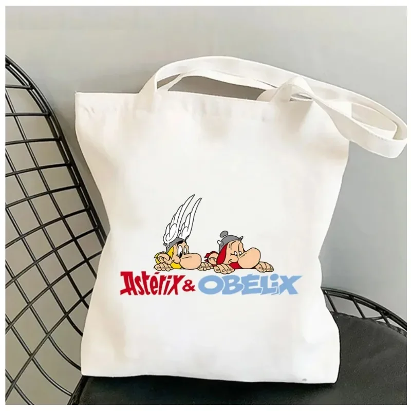 Asterix and Obelix fly Women Shoulder Bags Kawaii Casual Printing Shopper Shopping Canvas Bag Shoulder Bag Fashion Girl Handbags