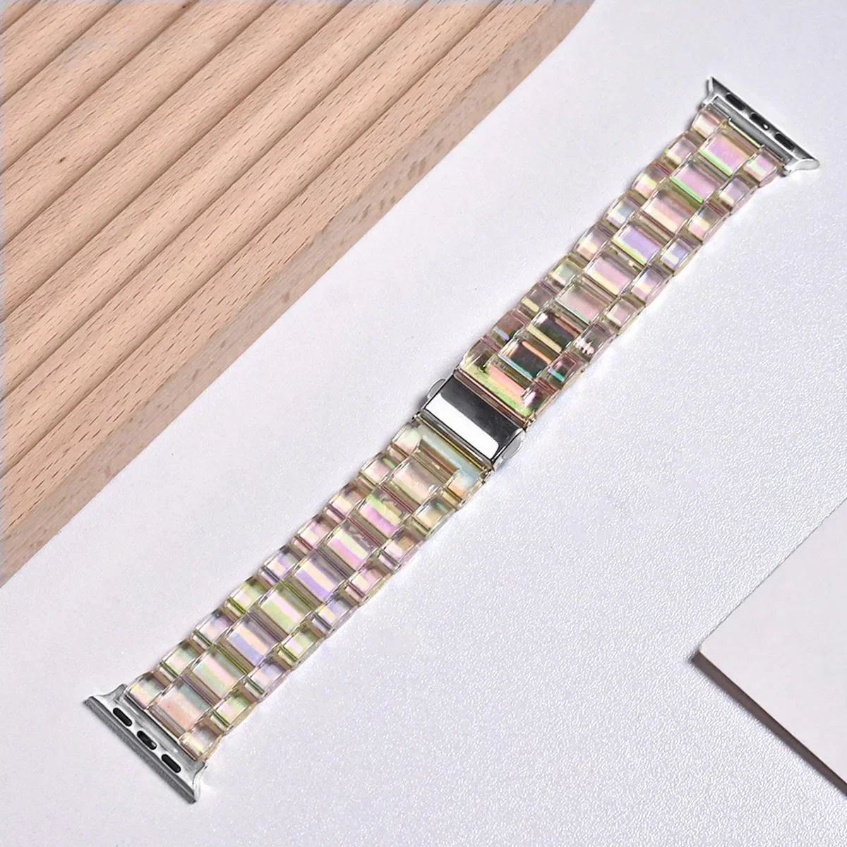 New Laser Transparent Strap for  Watch Band 40mm 41mm 44mm 45mm 38mm 42mm Aurora Shinning Braceletfor iWatch 9 8 7 SE 6 5 4