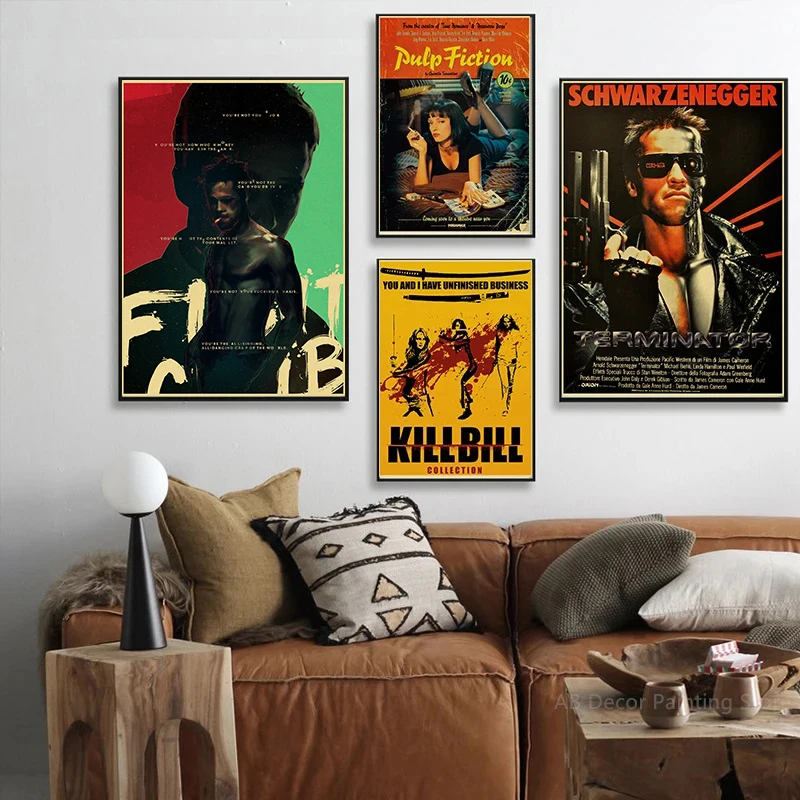 Buy Three Get Four Classic Movie Posters Kraft Paper Prints Vintage Hot Film Home Living Room Dorm Club Art Wall Decor Painting