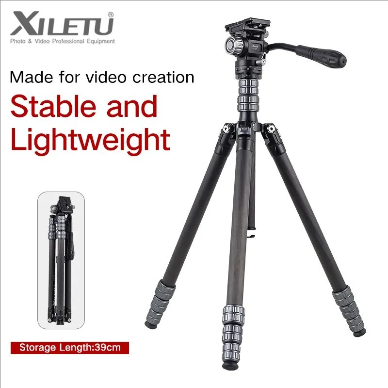 XILETU X224CLS1 Professional Outdoor shooting carbon fiber tripod for digital SLR cameras and camcorders.