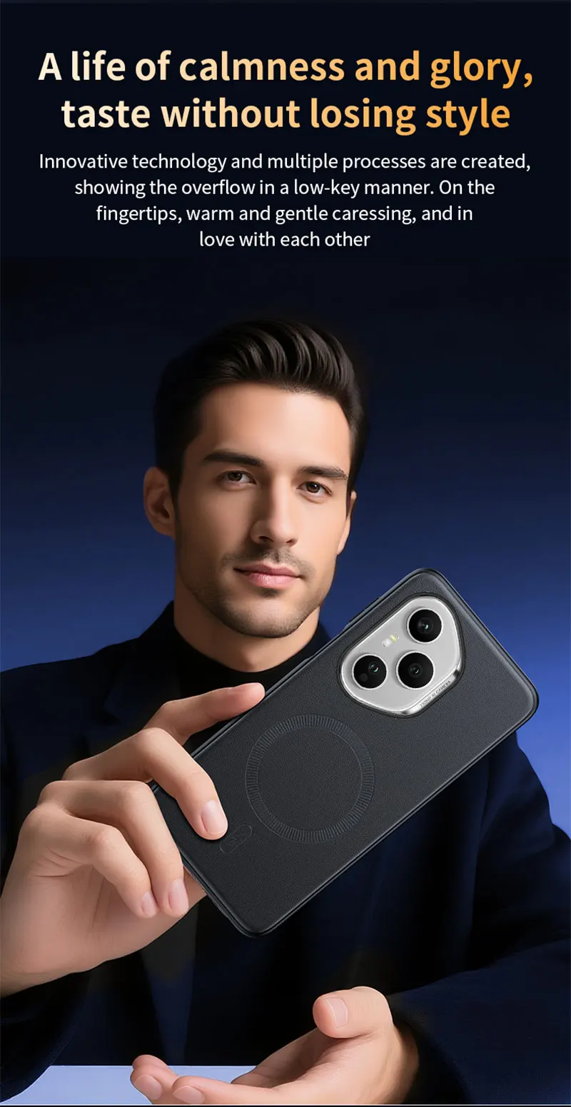 Für Honor 400 Pro Hülle Magnetische Leder-Schutzhülle Für Honor 400 Pro Hochwertige Anti-Fingerabdruck Rutschfeste PC+TPU – Detail 12