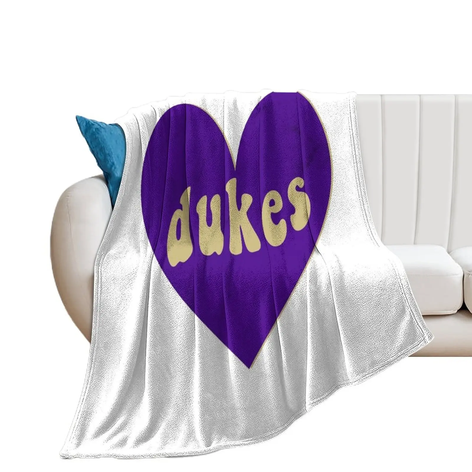 DUKES heart Throw Blanket Personalized Gift Nap Blankets