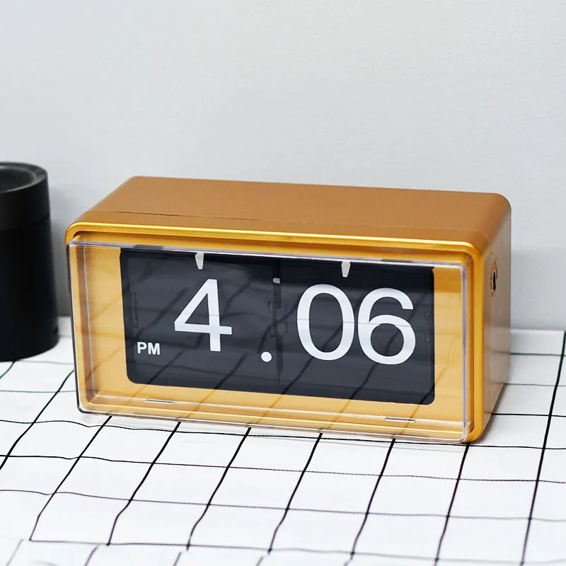 Imagem -04 - Estilo Retro Flip Clock para Casa e Escritório Relógio Mecânico Display Digital Display Clássico Alimentado por Bateria