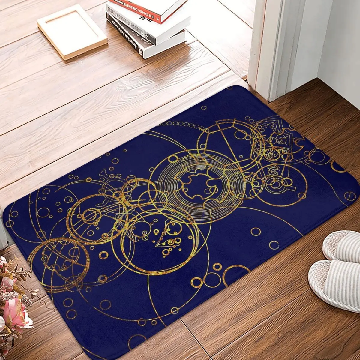 Time Lord Writing Transparent Non-slip Doormat Bath MatSeamless Art Balcony Carpet Entrance Door Rug Indoor Decor