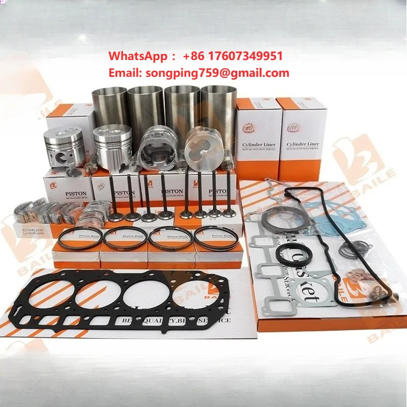 4 Cylinders New STD Overhaul Rebuild Kit for Deutz F4L913 BF4L913 Engine Overhaul Repair Kit With Gaskets Bearings Piston Liner