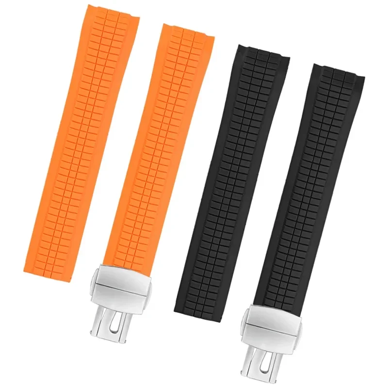 21mm Colorful Silicone Rubber Watchband For Patek Watch Strap for Aquanaut Philippe Series 5164a 5167a Butterfly Buckle Men
