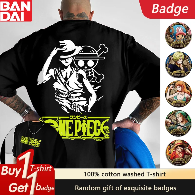 

ONE PIECE Men's and Women's T-Shirt Monkey D. Luffy Japanese Anime Summer Cotton Boys' Children's Parent-Child Short Sleeves