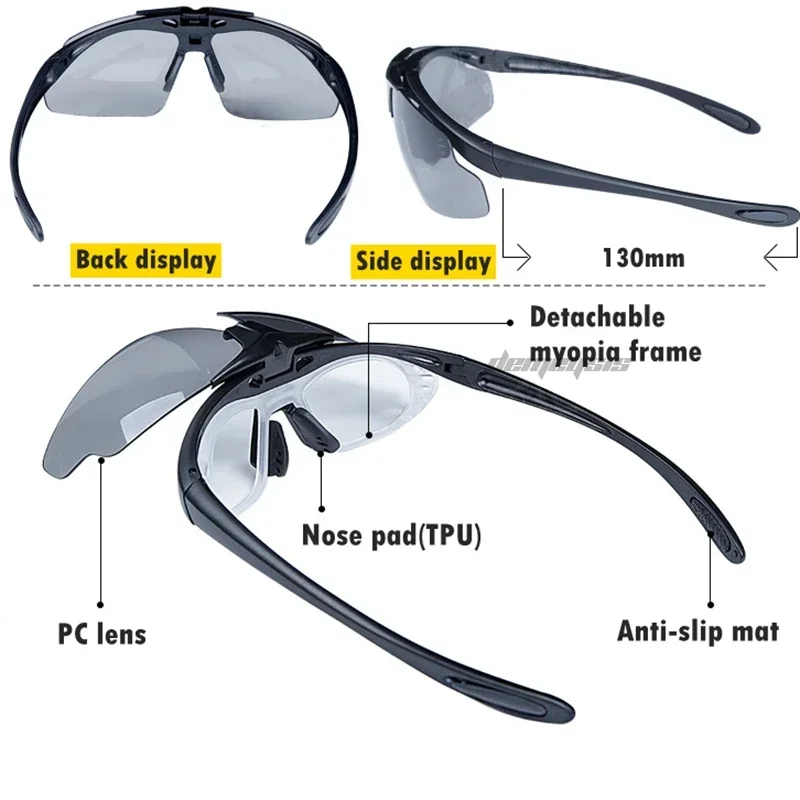 Tactical Glasses Flip-up Lens Frame Hunting Shooting Protective Glasses Hiking Cycling Sports Sunglasses