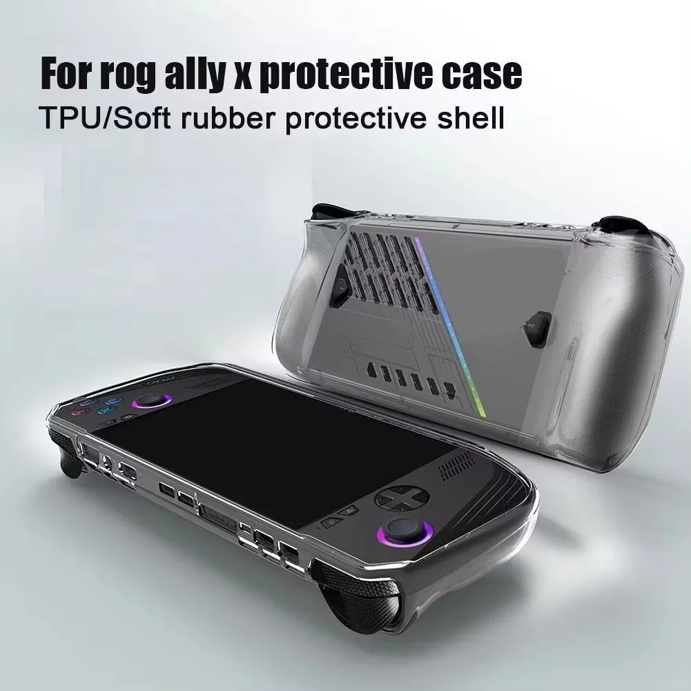 Transparent Clear Black White Protective Case for ASUS ROG Ally X 2024 2023 Soft TPU Case Game Console Anti-Scratch Protector