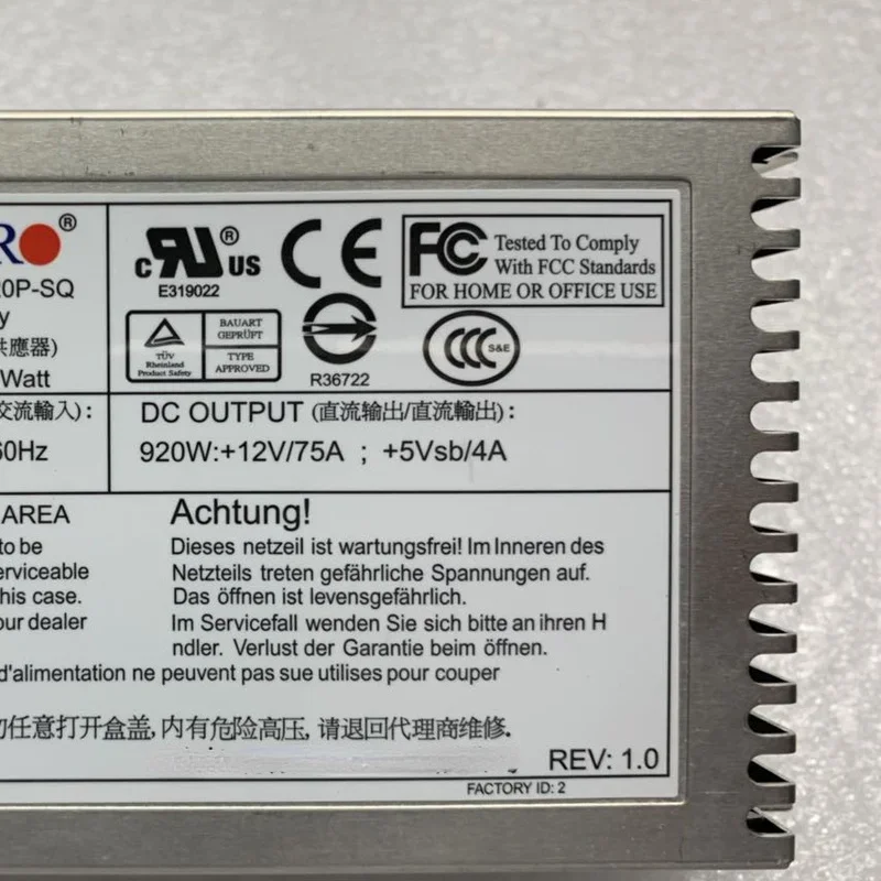 920W Original Ultra Micro PWS-920P-1R/PWS-920P-SQ Shuguang I840-G25 920W Redundant Power Module