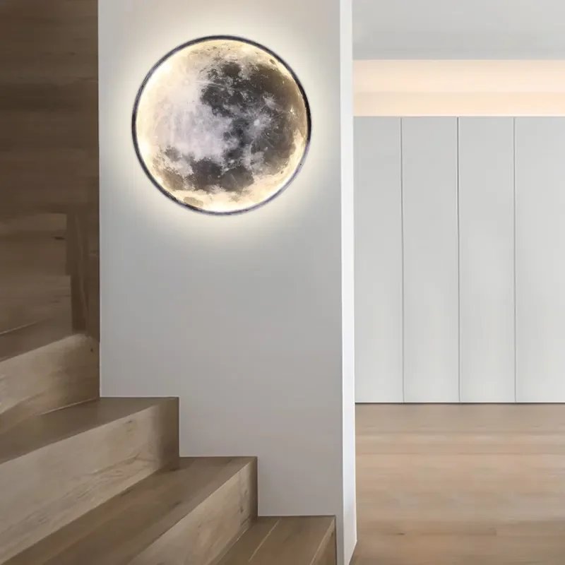 24W Wall-Mounted Fixture LED Moon Wall Lamp, 50cm Wall Light
