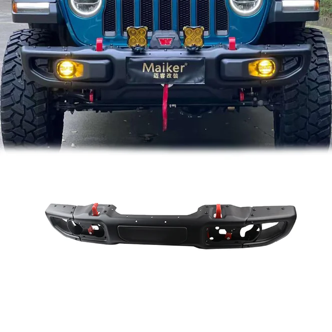 

New Condition Front Bumper For Jeep For Wrangler JL JT Auto Parts 4x4 Accessories Without Sensor Hole Includes Tow Hook Cut-Out